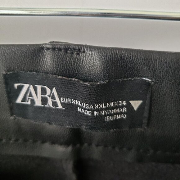 zara high rise faux leather  pants size XXL - Picture 5 of 6